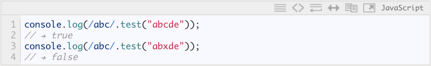 JavaScript regular-expression test result